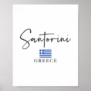 Poster Bandeira da Grécia Férias - Ilha Santorini