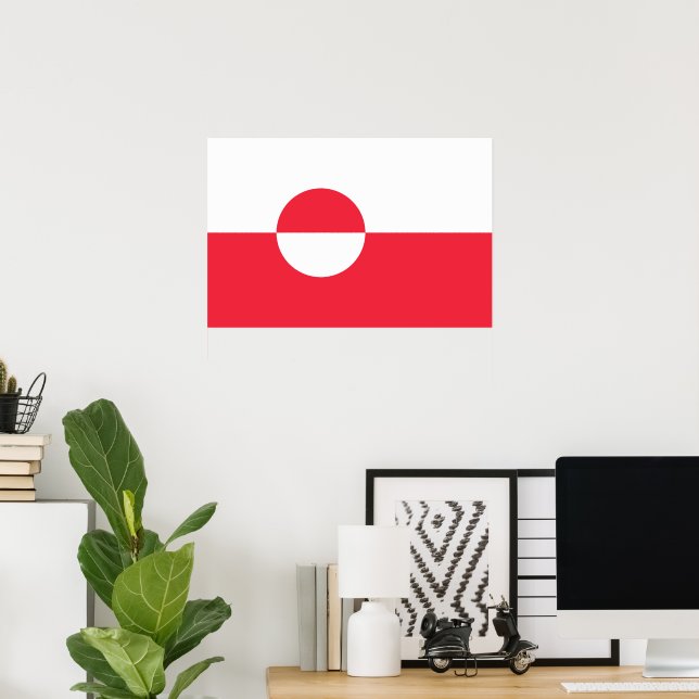 Poster Bandeira da Gronelândia (Escritório em casa)