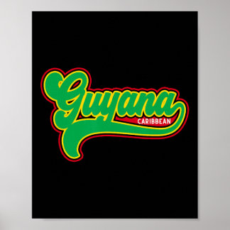 Poster Bandeira da Guiana Férias no Caribe Cruzeiro Cri
