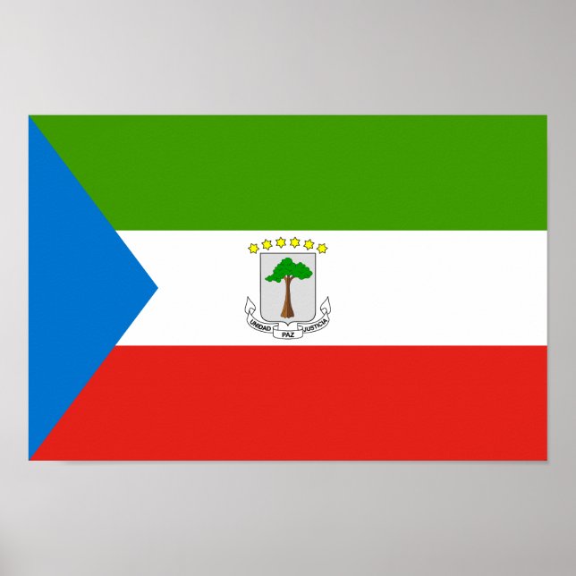 Poster Bandeira da Guiné Equatorial (Frente)