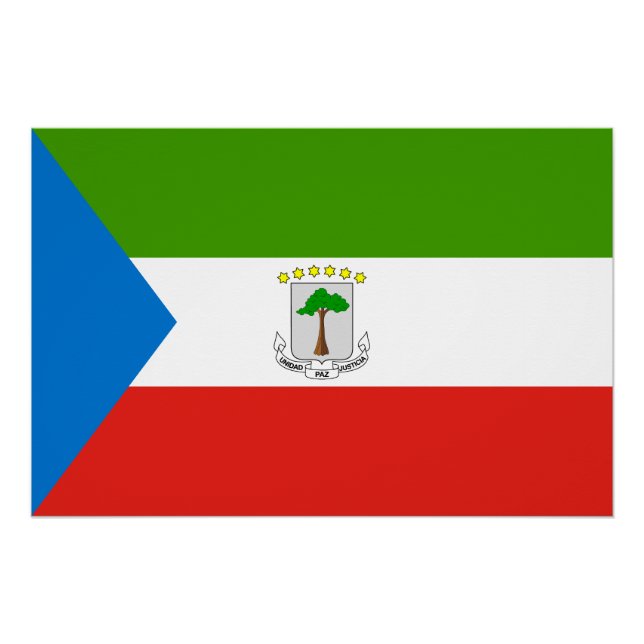 Pôster Bandeira da Guiné Equatorial (Frente)