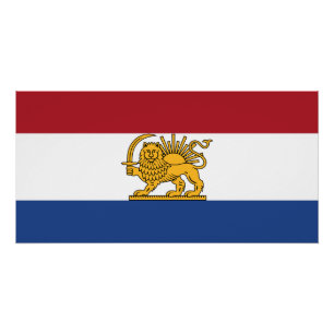 Pôster Bandeira da Herança do Leão e Sol Iraniano Holandê