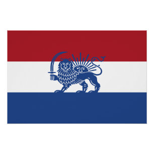 Pôster Bandeira da Herança do Leão e Sol Iraniano Holandê