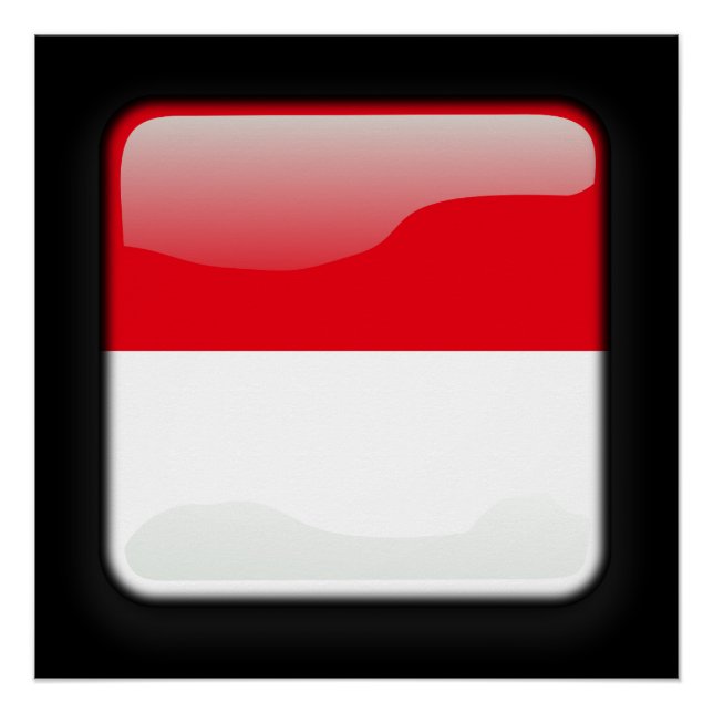 Pôster Bandeira da Indonésia (Frente)