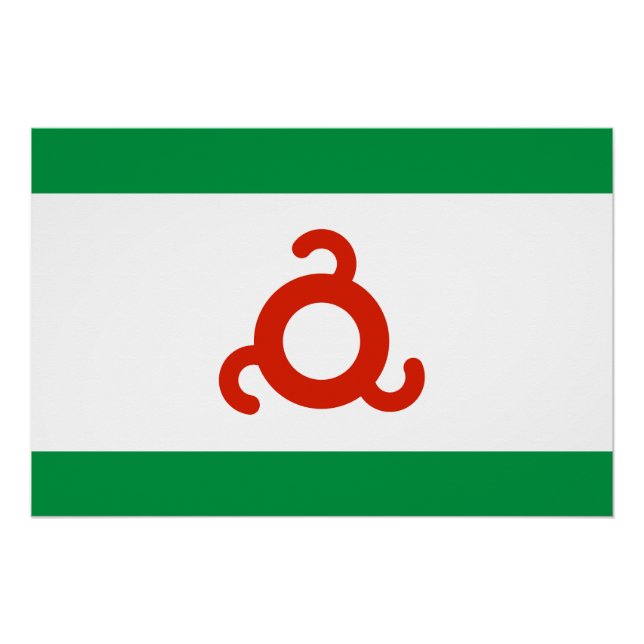 Pôster Bandeira da Ingushetia (Frente)