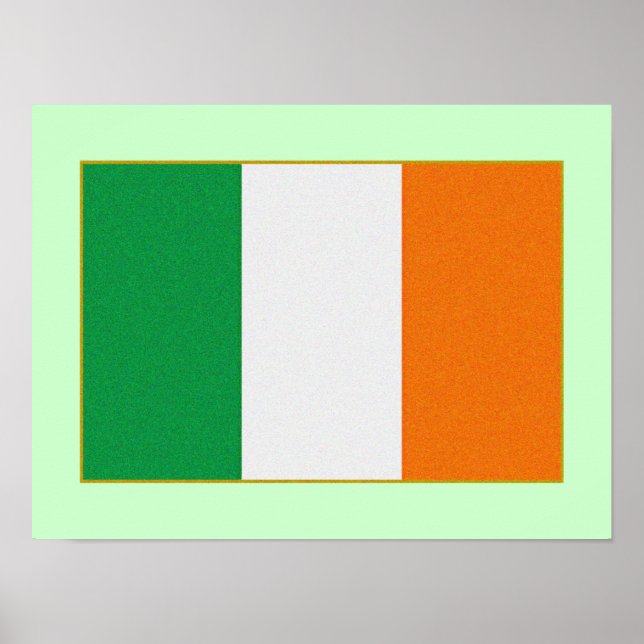 Poster Bandeira da Irlanda - Tricoloração da República da (Frente)