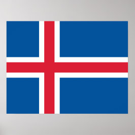 Poster Bandeira da Islândia