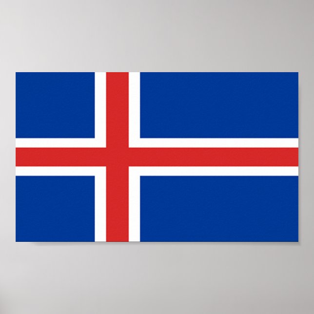 Poster Bandeira da Islândia (Frente)