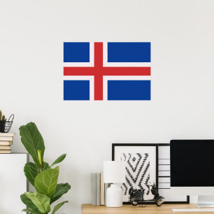Poster Bandeira da Islândia
