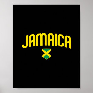 Poster Bandeira da Jamaica Souvenir Esportivo Vintage da
