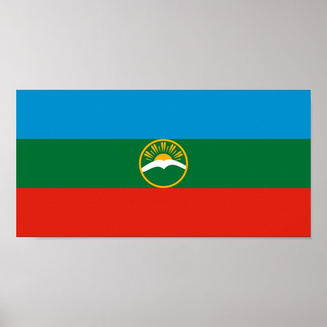 Poster Bandeira da Karachay-Circássia (Frente)