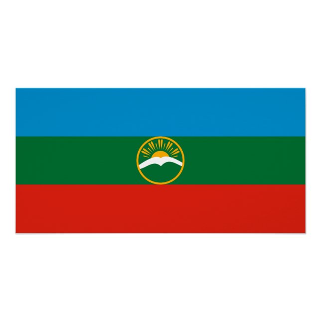 Pôster Bandeira da Karachay-Circássia (Frente)