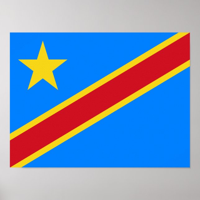 Poster Bandeira da Kinshasa do Congo (Frente)