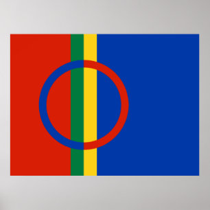 Poster Bandeira da Lapónia (Natal) (Sami) (Laplander)