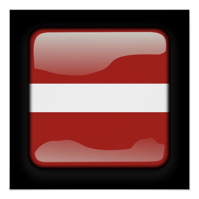 Pôster Bandeira da Letónia (Frente)
