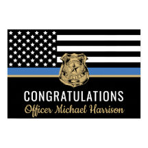 Bandeira da Linha Azul da Polícia Parabéns Graduaç
