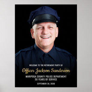 Poster Bandeira da Linha Azul de Aposentadoria da Polícia