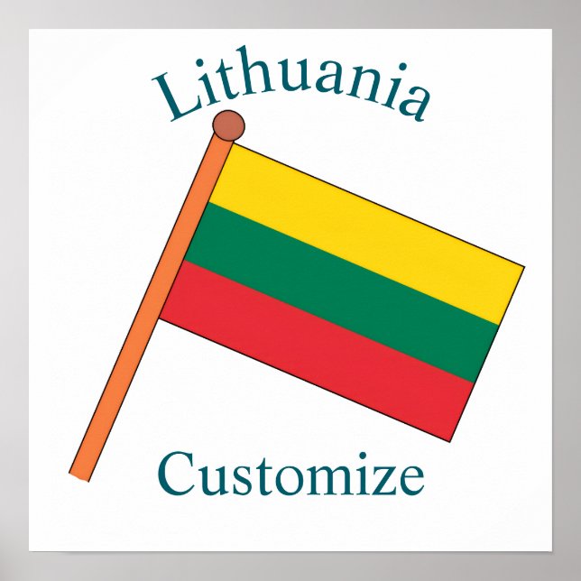 Poster Bandeira da Lituânia Thunder_Cove (Frente)