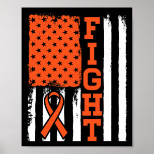 Poster Bandeira da Luta Contra a Leucemia do Câncer no Sa
