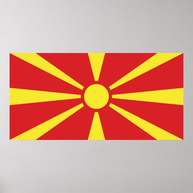 Poster Bandeira da Macedônia do Norte (Frente)
