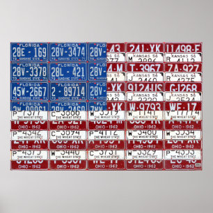 Pôster Bandeira da matrícula dos Estados Unidos EUA 2012