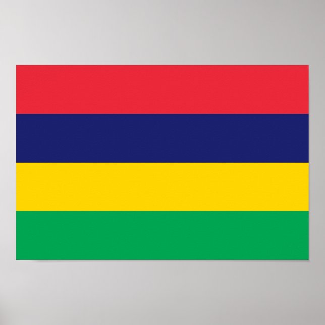 Poster Bandeira da Maurícia (Frente)