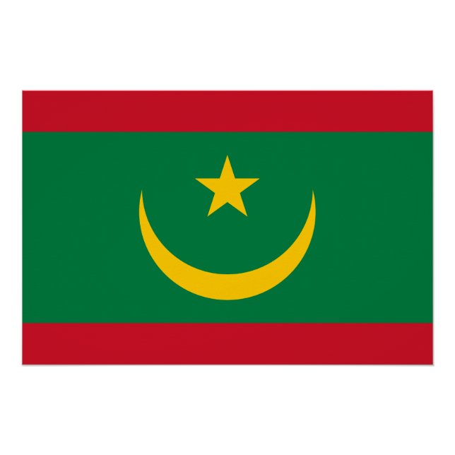 Pôster Bandeira da Mauritânia (Frente)