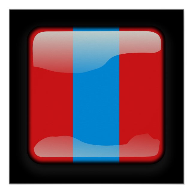Pôster Bandeira da Mongólia (Frente)