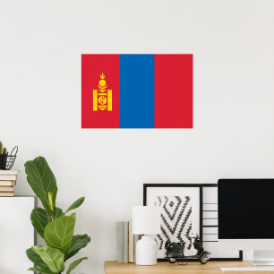 Poster Bandeira da Mongólia