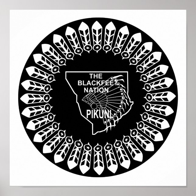 Poster Bandeira da Nação Blackfoot (Frente)