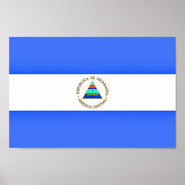Poster Bandeira da Nicarágua (Frente)