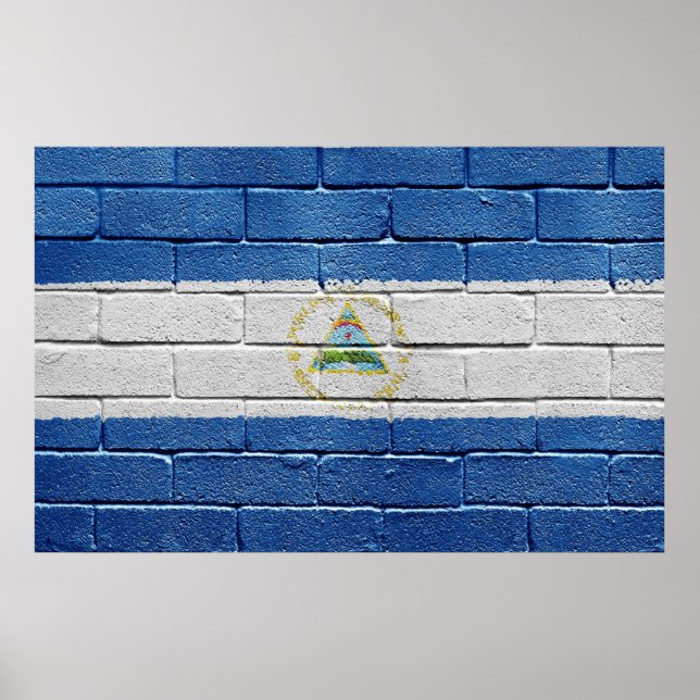 Pôster Bandeira da Nicarágua (Frente)