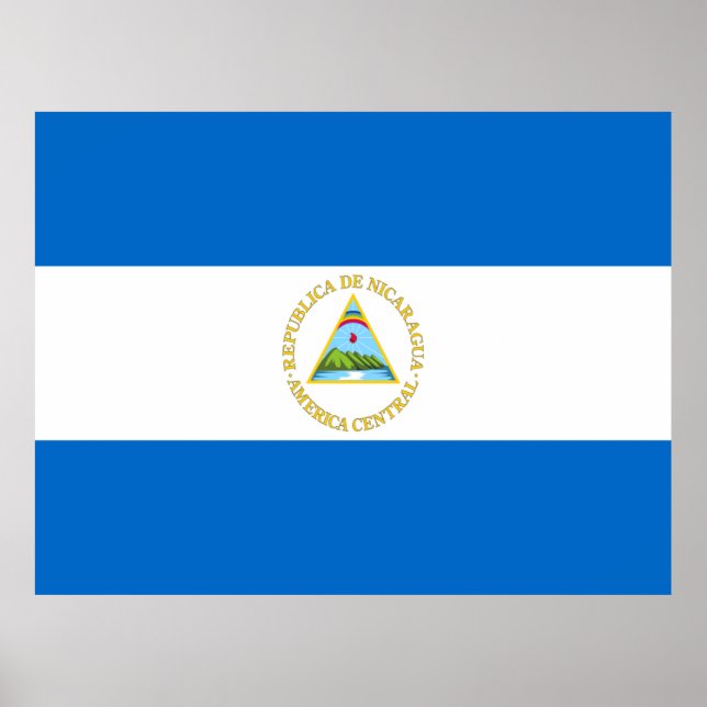 Poster Bandeira da Nicarágua (Frente)