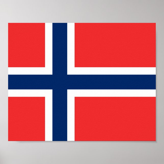 Poster Bandeira da Noruega (Frente)