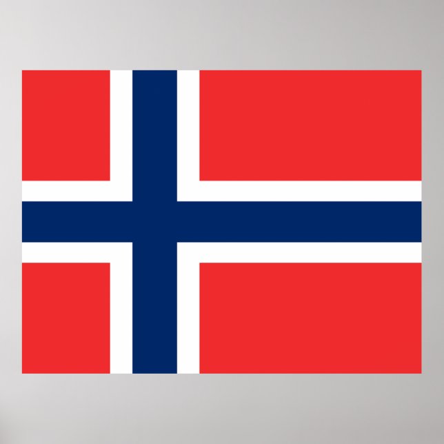 Poster Bandeira da Noruega (Frente)