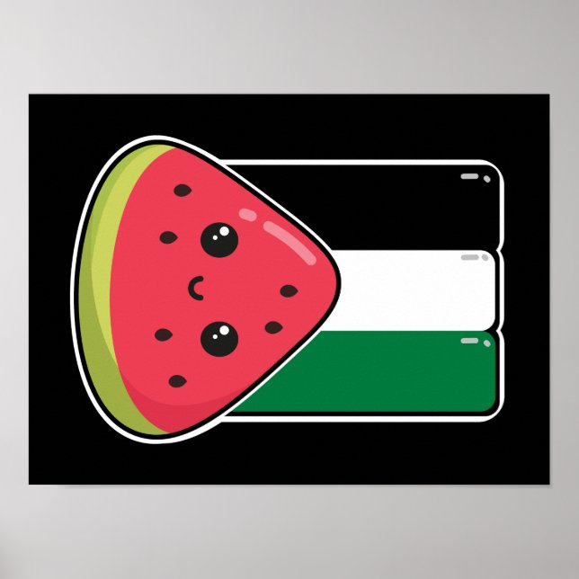 Poster Bandeira da Palestina Cura com Palestina Livre de  (Frente)