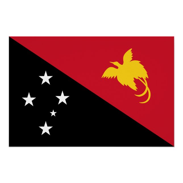Pôster Bandeira da Papua-Nova Guiné (Frente)