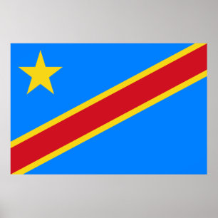Poster Bandeira da RDC (República Democrática do Congo)