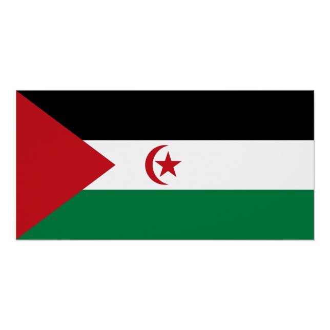 Pôster Bandeira da República Árabe Saharaui Democrática (Frente)