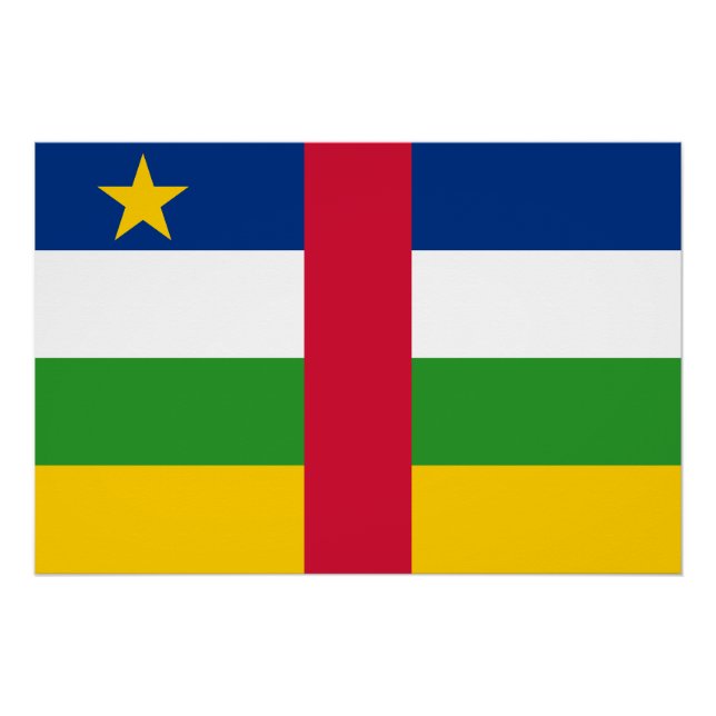 Pôster Bandeira da República Centro-Africana (Frente)