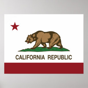 Pôster Bandeira da república de Califórnia