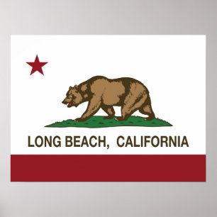 Poster Bandeira da república de Long Beach Califórnia