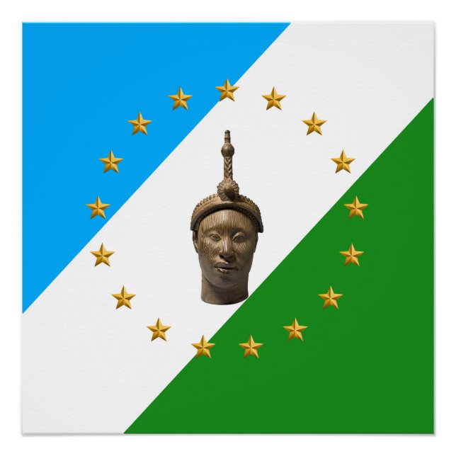 Pôster Bandeira da República de Oduduwa | Nação Yoruba (Frente)