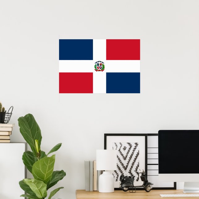 Poster Bandeira da República Dominicana (Escritório em casa)