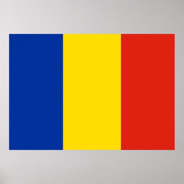 Poster Bandeira da Romênia (Frente)