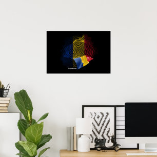 Poster bandeira da Romênia