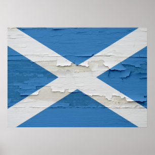 Pôster Bandeira da Scotland Weathered