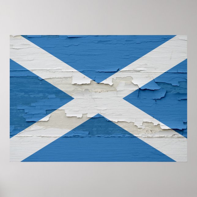 Pôster Bandeira da Scotland Weathered (Frente)