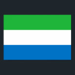 Poster Bandeira da Serra Leoa<br><div class="desc">Bandeira patriótica da Serra Leoa.</div>