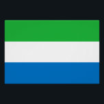 Pôster Bandeira da Serra Leoa<br><div class="desc">Bandeira patriótica da Serra Leoa.</div>